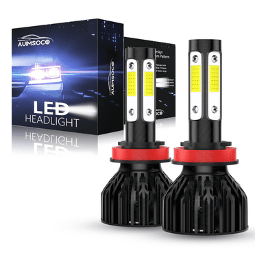 H11 LED Headlight Bulbs 12000lm Per Set 6500K Cool White Super Bright H8 H9 H11 Headlight Bulb, Pack of 2