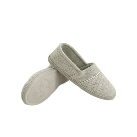 

Ferndule Ladies Flat Home Shoes Bedroom Anti-Skid Slip On Mother Shoe Comfort Grey 6.5