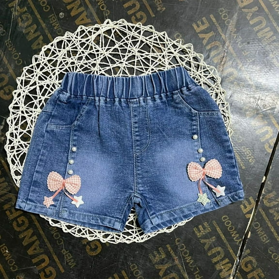 Breathable Shorts for Girls 14-16 KkSLirnhs Fashion Girls' Jeans Short Pants Children's Jeans Short Pants Casual Outerwear Pants 2 Years Blue