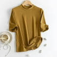 thumbnail image 2 of Timegard Tops for Women Ribbed 1/2 Sleeve Half High Neck Loose Solid Color Casual Comfy Top Blouse, 2 of 9
