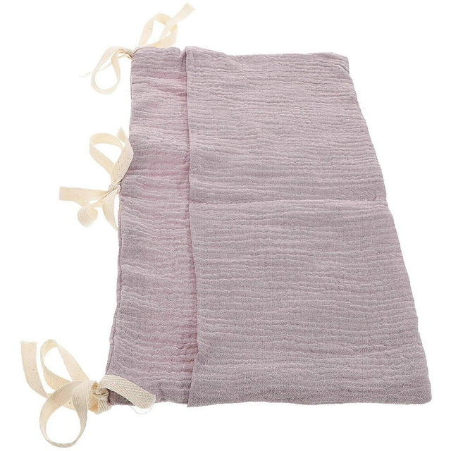 Baby Bedside Hanging Storage Bag Cotton Organizer for Baby 2 Pockets Purple