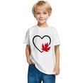 thumbnail image 3 of RXIRUCGD 2025 Summer Clothes for Kids Toddler Kids Boys Girls T-shirt Imprimé Feuilles d'Érable Mode Mignon Col Rond Manches Courtes, 3 of 8