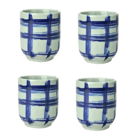 

Panda Superstore PS-HOM367144011-SUE02273 Japanese Style Block Ceramic Teacups Small Straight Wine Glass - 150 ml - 4 Piece