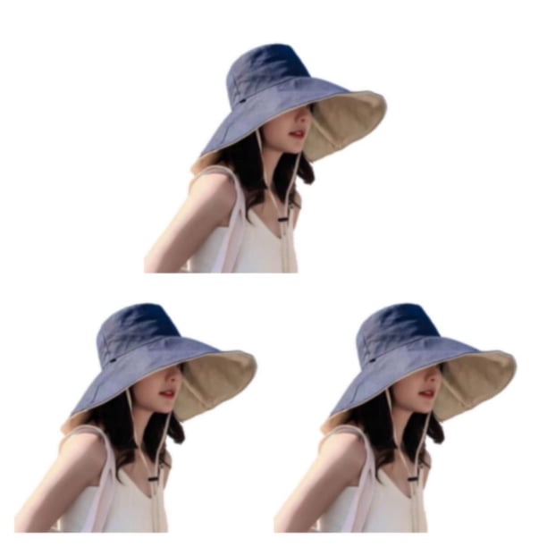Sombrero de pescador Sonducket para mujer Ajustable Protección solar con cuerda Diseño simple