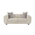 thumbnail image 5 of Pasargad Home Bergamo Ivory Fabric Loveseat with 2 Pillows Included, 5 of 8