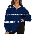 thumbnail image 2 of Oversized Sweatshirt for Women Ladies Long Sleeve Tops Womens Tops Dressy Casual Women Long Sleeve Quarter Zip Turndown Collar Sweatshirt with Pocket Fall Clothes for Women Womens Winter Tops, 2 of 6