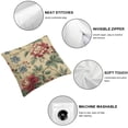 thumbnail image 4 of Orinice Vintage Floral Decorative Throw Pillow Covers  Peony Flower Chinoiserie Beige Outdoor Cottagecore Grandmillennial Spring Fall Decor Cushion Cases Decorations for Home Couch 24x24in, 4 of 5