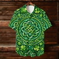 thumbnail image 6 of BVOFAR Men's Bowling Shirts Short Sleeve Button Up Shirt Funny March 17th St. Patrick's Day T-Shirt Loose Fit Shamrock Printed Tops Summer Vacation Top Green XXXL, 6 of 9