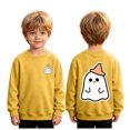 thumbnail image 2 of felwors Kids Halloween Sweatshirt Boys Girls Pumpkin Ghost Toddler Shirt Crewneck Long Sleeve Graphic Top (Yellow,3-4 Years), 2 of 7