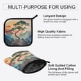 thumbnail image 3 of Yayeee Oven Mitts and Pot Holder Set of 2 Heat Resistant Kitchen Gloves Baking Hot Pad, Pine Tree at Dawn, 3 of 5