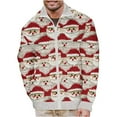thumbnail image 2 of Tejiojio Young Man Sweaters Fall Clearance Mens New Year's Print Warm Valentine's Day Full Zip Cardigan Long Sleeve Hoodless Casual Coat, 2 of 5