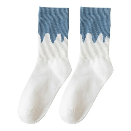 

asdoklhq Christmas Socks for Women Women s Autumn And Winter Striped Blue Plaid Sports Socks