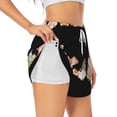 thumbnail image 1 of Balery Coffee Gnome (2) Pantalones cortos deportivos para mujer con forro y dos bolsillos, elásticos, para entrenamiento, gimnasio, yoga-Large, 1 of 7