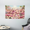 thumbnail image 2 of Ambesonne Flamingo Tapestry Wall Hanging, Tropical Birds Funny Beach, 60"x40", Pink Beige and Pale Sky Blue, 2 of 3