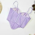 thumbnail image 6 of Xfvqtps Womens Corset Crop Tops Sling Tube Top Spaghetti Straps Irregular Hemline Bustier Vest Waist Corset Flexible Boned Support Purple, 6 of 6