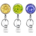 thumbnail image 1 of ORUYROP Retractable Badge Holder, Lightweight Plastic Badge Reel Retractable Card Holder with Key Ring Backing Belt Clip for Nurse,Volunteer,Teacher,Student,Office Worker (Frosted Powder 3pack, 1 of 6