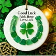 thumbnail image 3 of HomeKingdee Saint Patrick's Day Lucky Four-Leaf Clover Ornament | Shamrock Gift, Irish Heritage Christmas Decoration, 3 of 5