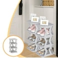 thumbnail image 6 of Tunhigl 4-Tier Shoe Rack for Closet, Sturdy Shoe Organizer, Shoe Shelf Holds up to 4 Pairs of Shoes, Space Saver Shoe Rack Organization Shelves Gray, 6 of 6