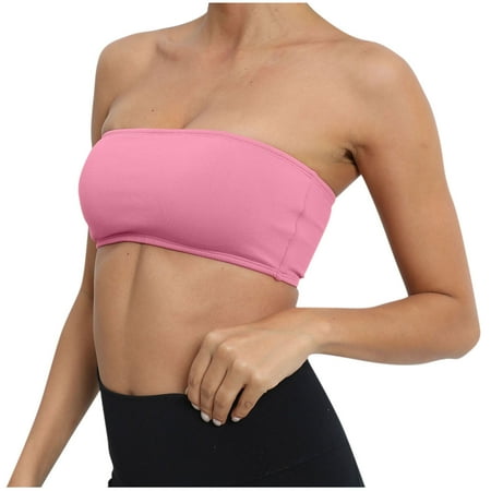 Mrasaso Under 10! Built in Bra Tank Tops for Women Women Underwear Women s Strapless Wrapped Chest Sports Fitness BraNo Steel Ring Comfortable Support(1pc Bra) Purple|M