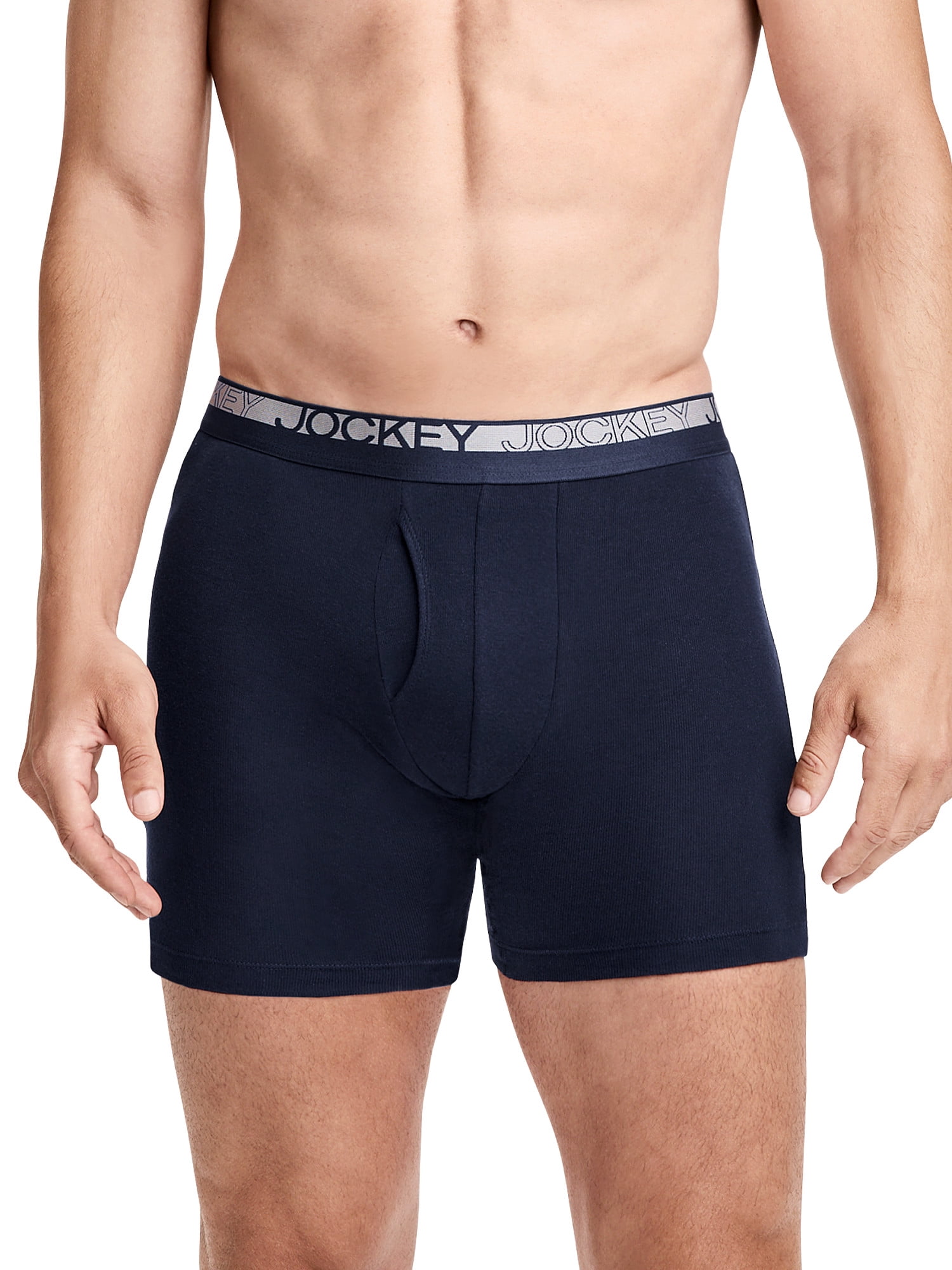 Jockey Essentials Durable 100% Cotton 6" Boxer Brief - 4 Pack
