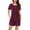 Wine, variant on Diufon Plus Size Womens Pjs Sets Round Neck Button Short Sleeve Tops Solid Color Shorts Sets with Pockets