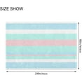 thumbnail image 3 of Aqua Pink Stripes Bathroom Rug Rectangular Bath Mat Non Slip Bath Rugs Absorbent Shaggy Bathmats for Sink Shower 16" x 24" Home Decor, 3 of 7