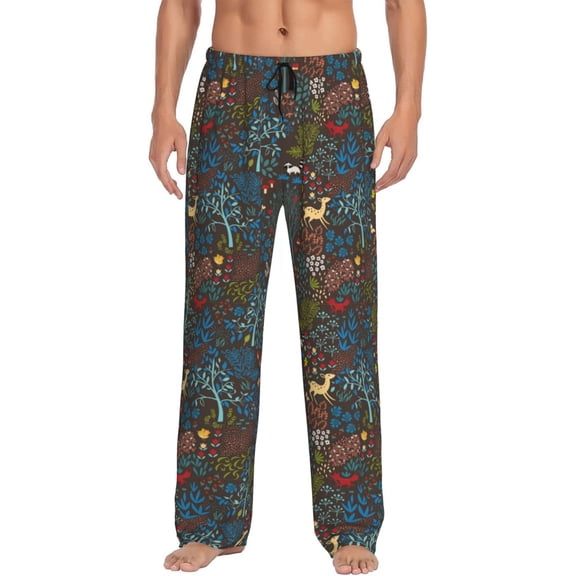 Vsdgher Deers In The Forest 1 Mens Pajama Pants Sleep & Lounge Pants, PJ Pants-Small