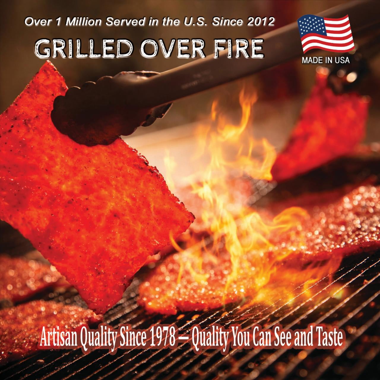 Singapore-Style Fire-Grilled Tender Pork Jerky (Original Flavor - Medallion Shaped 12 oz.) *Grilled Fresh to Your Order *Shipped the Same Day - L.A. Times "Handmade Gift" Winner