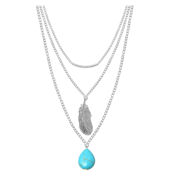 Jumpingount Collar de aleación elegante para mujer, adorno para el cuerpo, colgante de joyería para mujer, collares de piedra, regalo de cumpleaños, Type3 NO3 Jumpingount AP011152-02B