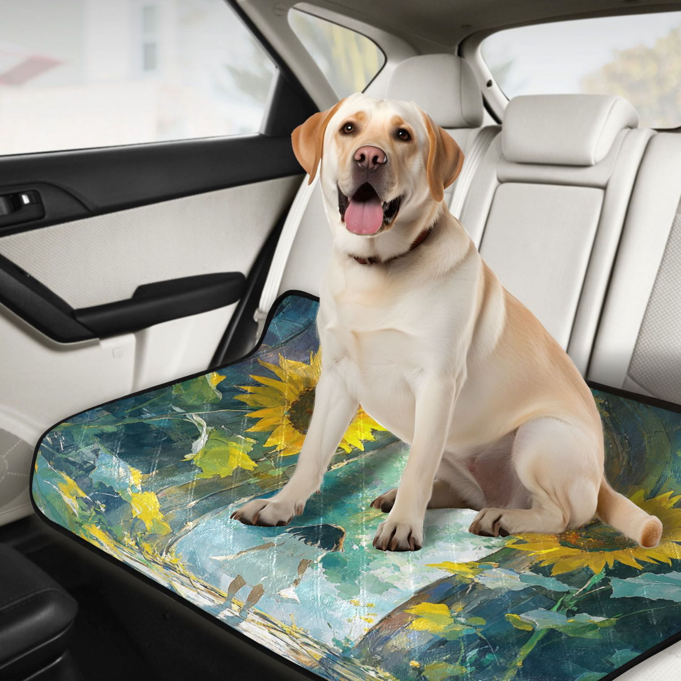 Qxltty Sunflower Gate Cat litter Pads Pet Set of 3 Diaper Mats Center Anti-leakage Layer Absorbent Soft and Comfortable