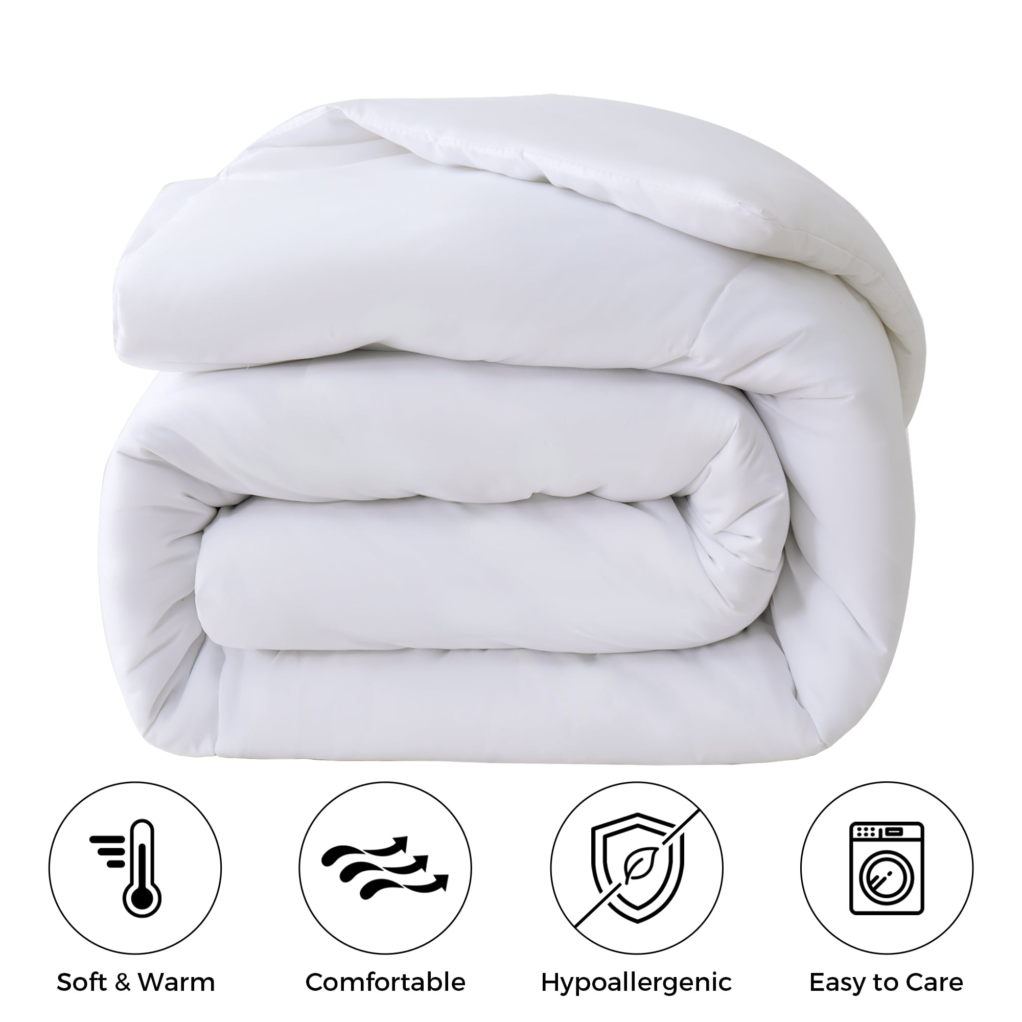 YEPCLUB Comforters Oversized King size, Duvet Insert, All Season Duvet, White Down Alternative Hotel Comforter, Lightweight Quilt with Corner Tabs, Machine Washable (White, 116x98 Inches)