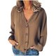 thumbnail image 2 of ICHUANYI Clearance Women's Casual ColorV-Neck Button Cardigan Long Sleeve Shirt Tops(Brown, XL) ICHUANYI WER2023081206331, 2 of 6