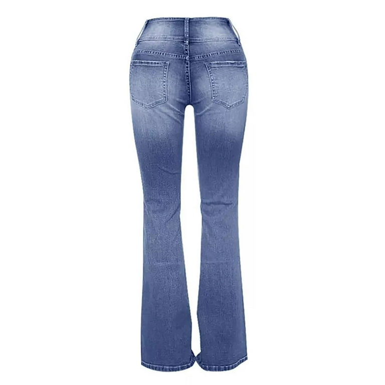 Auroural Plus Size Jeans Women Fashion High Waist Wide Leg Stretch