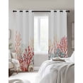 thumbnail image 2 of Red Coral Coastal Blackout Curtains for Bedroom - 84 Inch Long Light Blocking 2 Panels Set, Summer Beach Shells Starfish Ocean Thermal Insulated Living Room Drapes Grommet Window Curtains 52"x84", 2 of 8