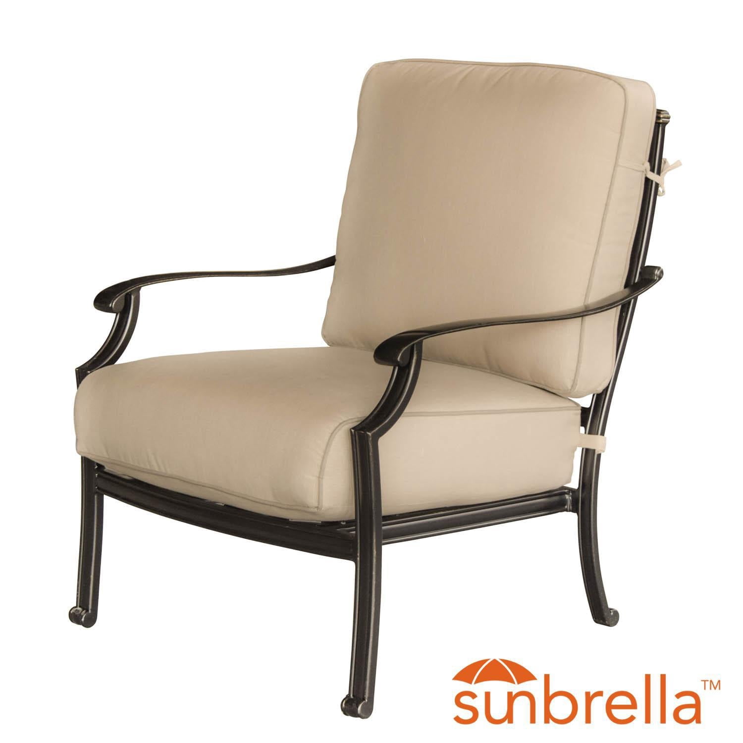 Carondelet Cast Aluminum Patio Club Chair W/ Sunbrella Spectrum Sand