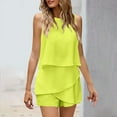 thumbnail image 4 of Mitankcoo Jumpsuits for Women Summer Dressy Sleeveless Ruffle Rompers Shorts Spring Vacation Travel Outfits, 4 of 8