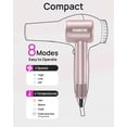 thumbnail image 6 of Hair Dryer, High-Speed Ionic Low Noise Blow Dryer with Brushless Motor for Fast Drying, Thermo-Control Quiet Compact Hair Blow Dryer with Magnetic Diffuser for Curly Hair for Home Travel Salon, 6 of 7