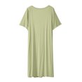 thumbnail image 4 of Xixinqiwan Women's Plus Size Nightgown Modal Cotton Nightdress Short Sleeve Sleepwear Summer V Neck Long Nightwear Green L, 4 of 6