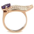 thumbnail image 3 of IP Rose Gold(Ion Plating) Brass Ring with AAA Grade CZ in Amethyst for Women Style GL151, 3 of 3
