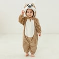 thumbnail image 2 of Penkiiy Toddler Baby Boy Girl Cartoon Animal Fuzzy Warm Hoodie Romper Fall Winter Clothes 6 Months Khaki, 2 of 8