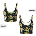thumbnail image 6 of Rateoe Sunflower Skull Boho Print Womens' Sports Bras Scoop Neck Sports Vest- Padded U Back Seamless High Impact Support, 6 of 7
