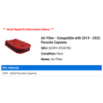 thumbnail image 2 of Air Filter - Compatible with 2019 - 2022 Porsche Cayenne 2020 2021, 2 of 2