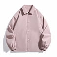 thumbnail image 4 of MKLEKYY Men's Fall Jackets Men's Autumn Jacket Solid Colour Loose Fit Casual Style with Pockets Lapel Jacket, 4 of 4