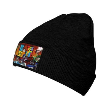 Teen Titans Go Beanie Knit Hat Cute Graphic Beanie Black Warm Beanie for Men Women