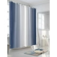 thumbnail image 5 of Navy Blue Ombre Waterproof Fabric Shower Curtain, Blue White Gradient Modern Abstract Art Shower Curtain for Bathroom Curtains Bathtubs Hotel Washable Shower Curtains with 12 Hooks Small 36x72in, 5 of 6