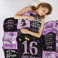 thumbnail image 2 of 16th Birthday Blankets for Girls, 16th Girl Birthday Blanket 60"x80" Birthday Decoration, Sweet 16th Girls Birthday Blanket Throw Blanket for Couch Bed, Soft Blanket Birthday Blankets for Girl, 2 of 5