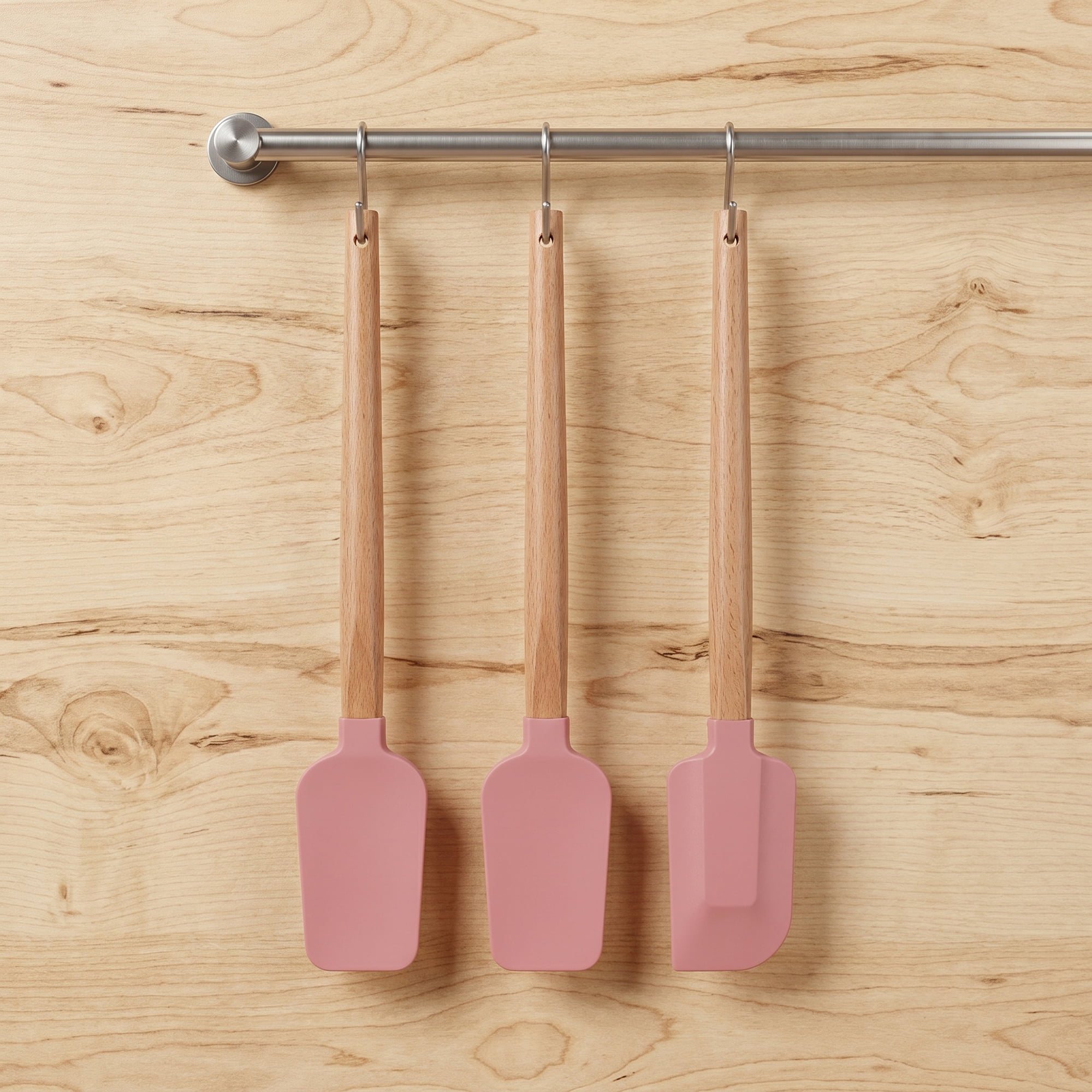 Unique Bargains 5Pcs Heat-Resistant Cooking Utensils Kitchen Spatula Set Pink