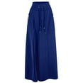 thumbnail image 5 of MDUKONU Women's 2 Piece Sweatsuits Hoodies Crop Sweatshirts High Waisted Split Maxi Skirts Set XXXL Blue, 5 of 5