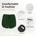 thumbnail image 6 of Lsque Emerald Green Sparkling Printed Women's Running Shorts with Liner Pockets,Elastic Quick Dry Workout Athletic Gym Yoga Shorts,Womens High Waist Shorts-, 6 of 9