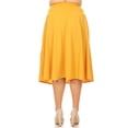 thumbnail image 4 of Women's Plus Size A-Line Flared Midi Skirt - Casual Solid with Elastic Band, 4 of 4